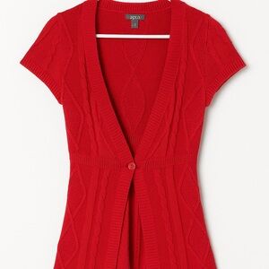 Apt. 9 Women's Vibrant Pink Short Sleeve Cardigan
